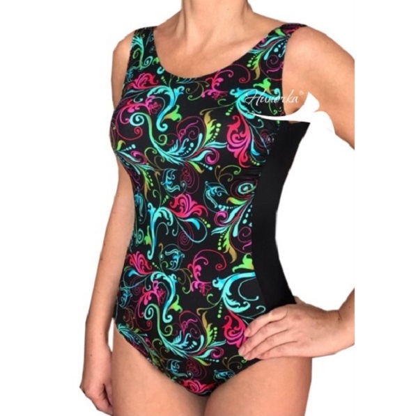 Купальник Ниночка сплошной 018-19 цветной/черный